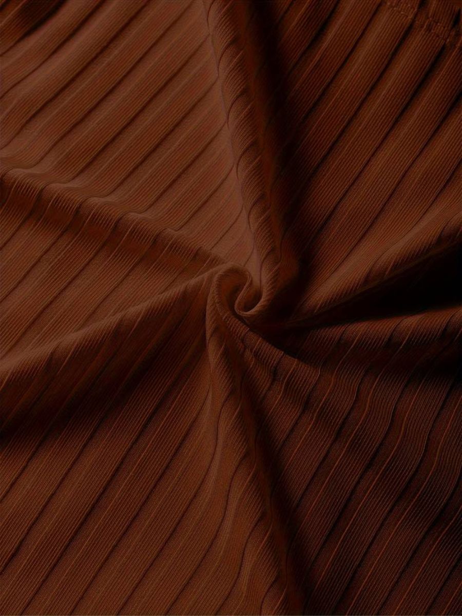 ribbed sleeves with a deep V-neck