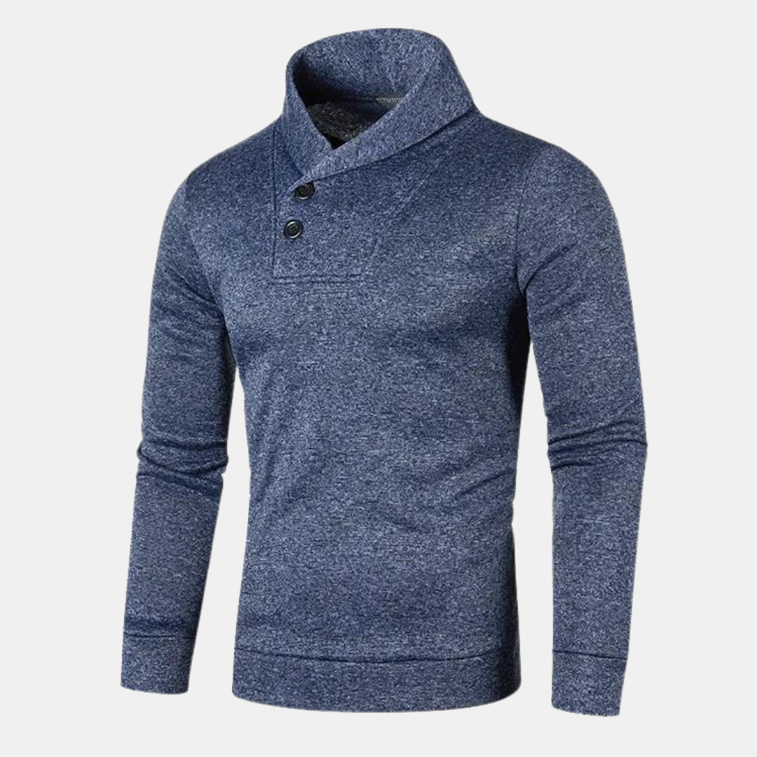 Casual sweater with half turtleneck