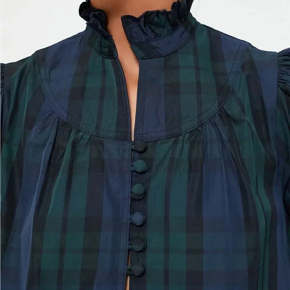 Pleaded Short Dark Sleeve Shirt