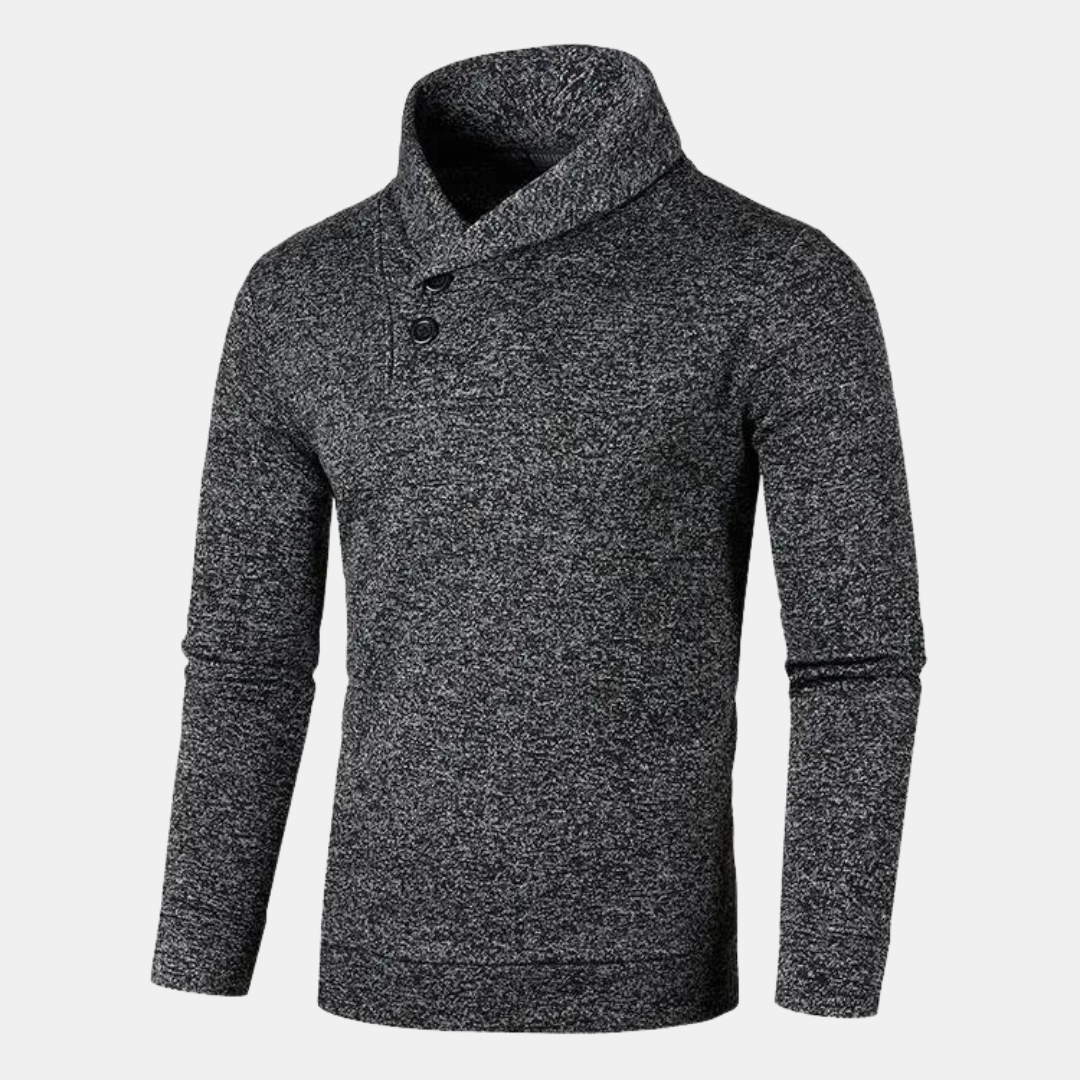 Casual sweater with half turtleneck