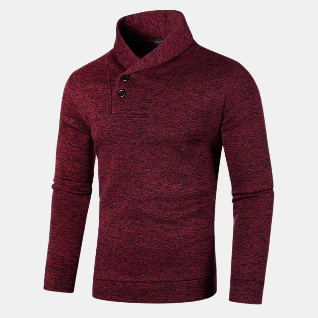Casual sweater with half turtleneck