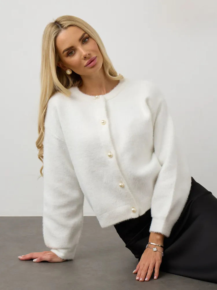 Mink-like Wool Knitted Cardigan