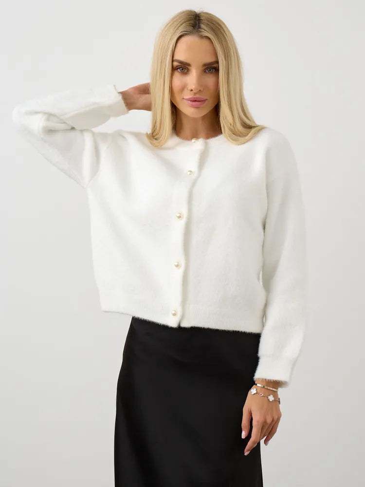 Mink-like Wool Knitted Cardigan