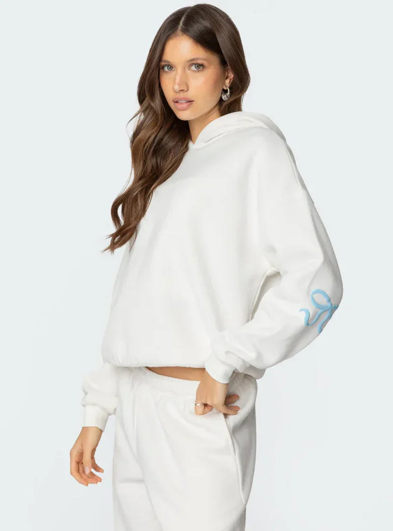 Cozy Tracksuit With Imprinted Bows