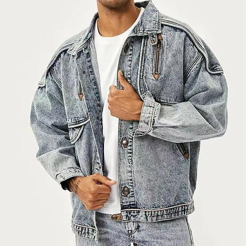 Blue denim jackets for men