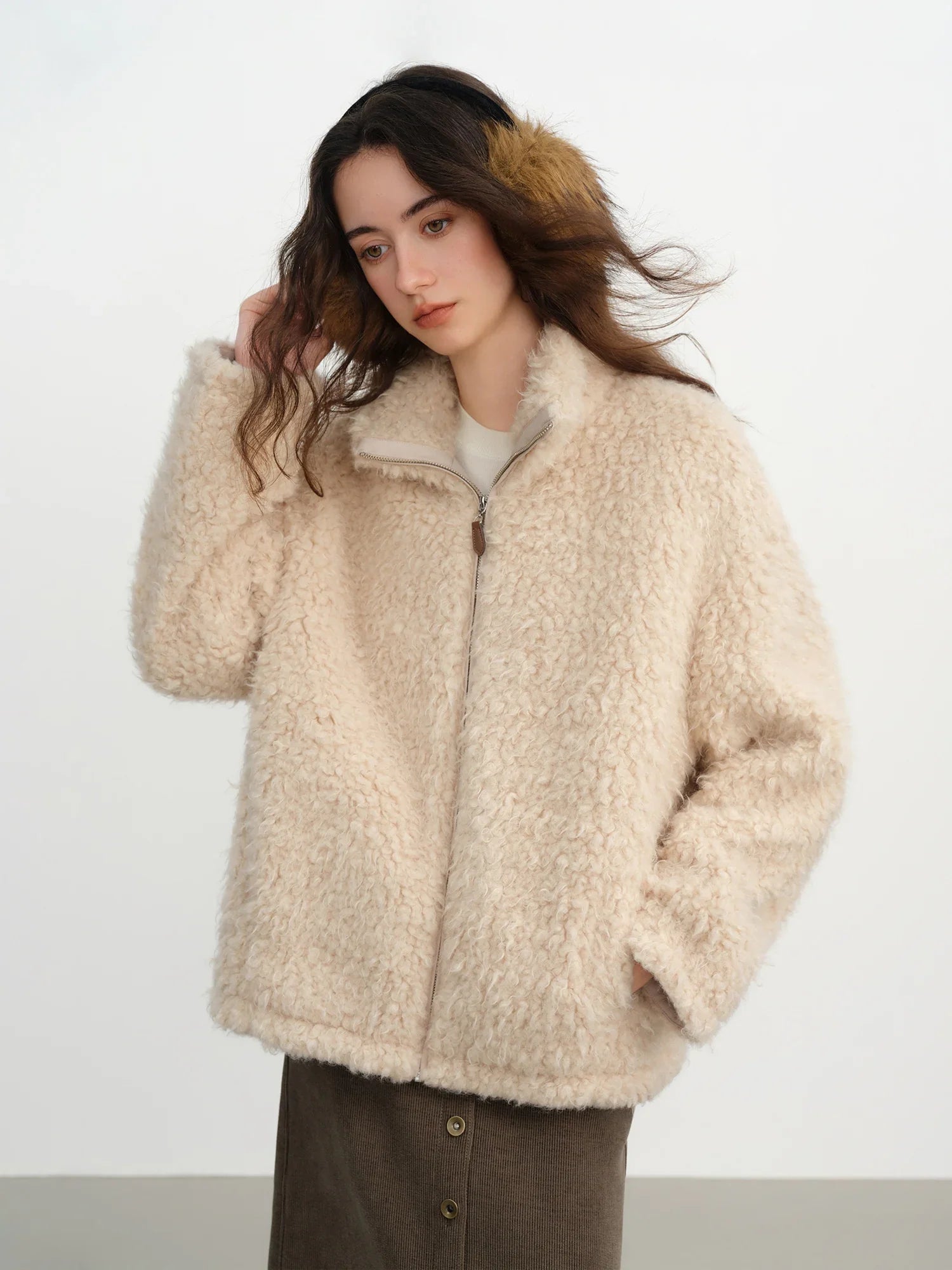 Short Light Fur Jacket