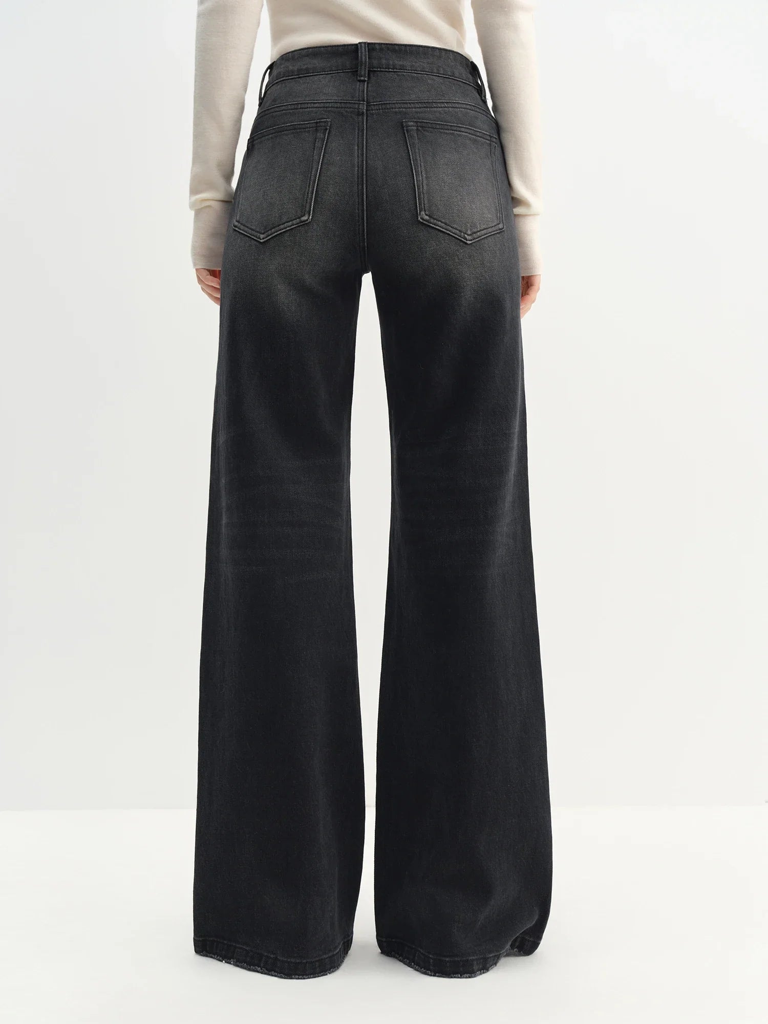 Retro Wide-leg Black Jeans