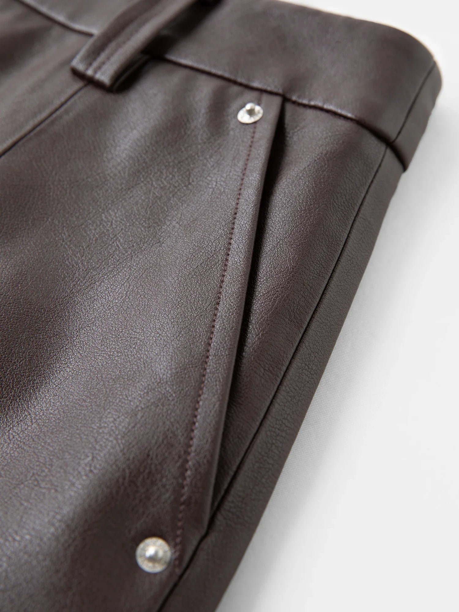 Short Leather Skirt With Belt