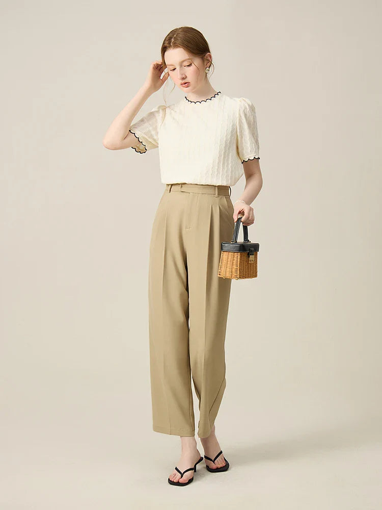 Thin Knitted Sleeveless White Top