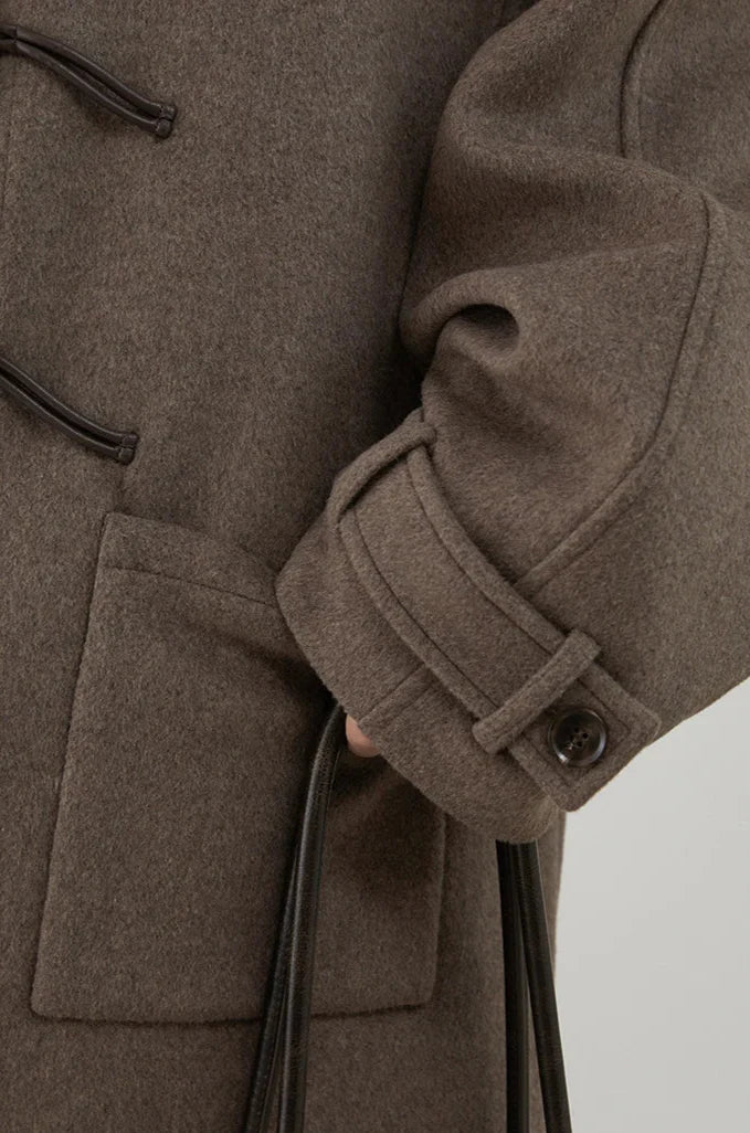 Long Woolen Taupe Coat