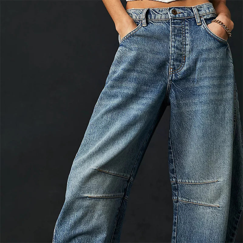 Mid-Rise Barrel Jeans