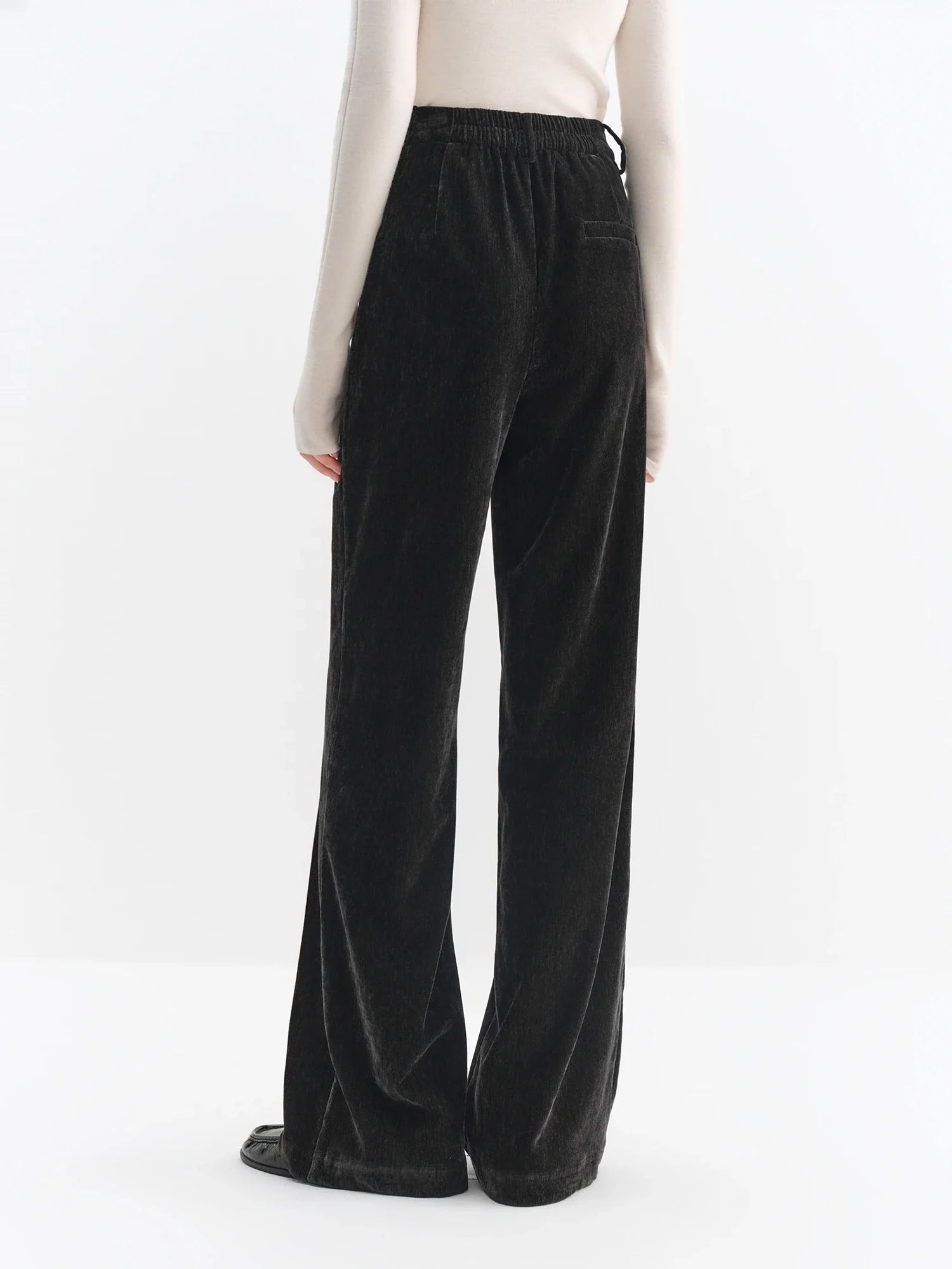 Chenille Fabric Black Pants