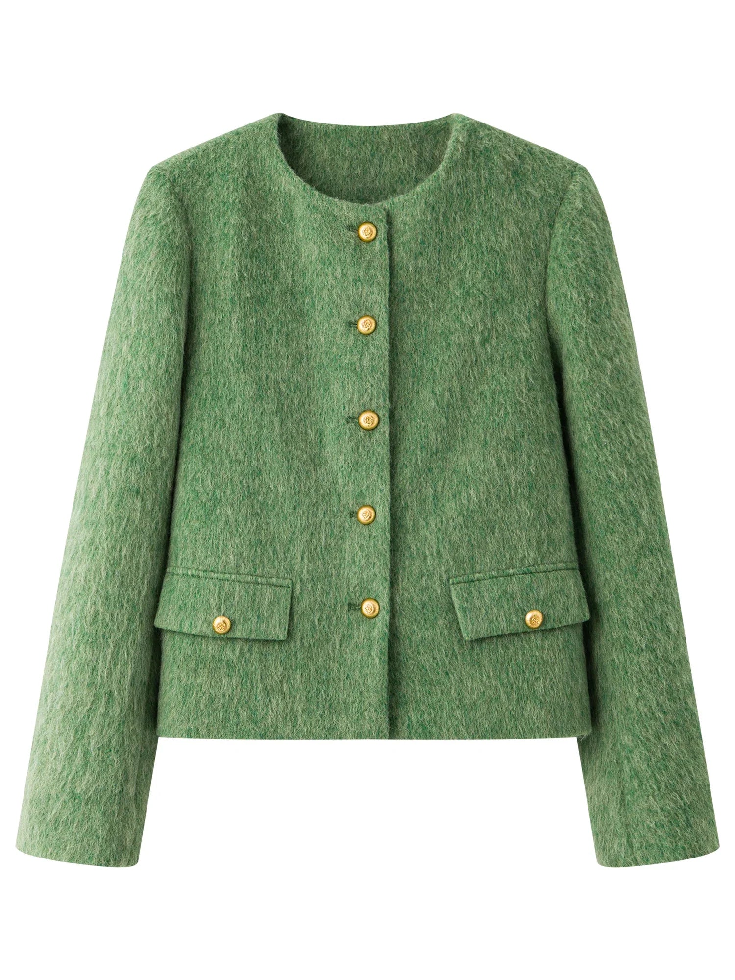 Wool Blend Green Cardigan