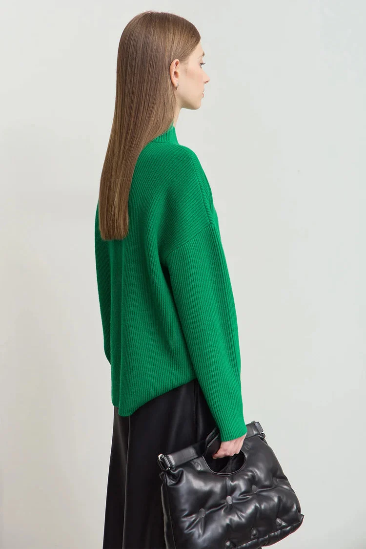 Knitted Crossed Turtleneck Sweater