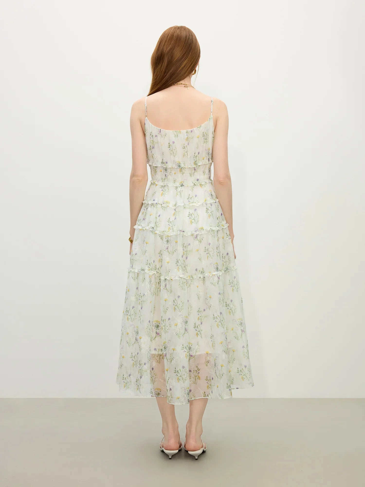 Summer Floral Chiffon Maxi Dress