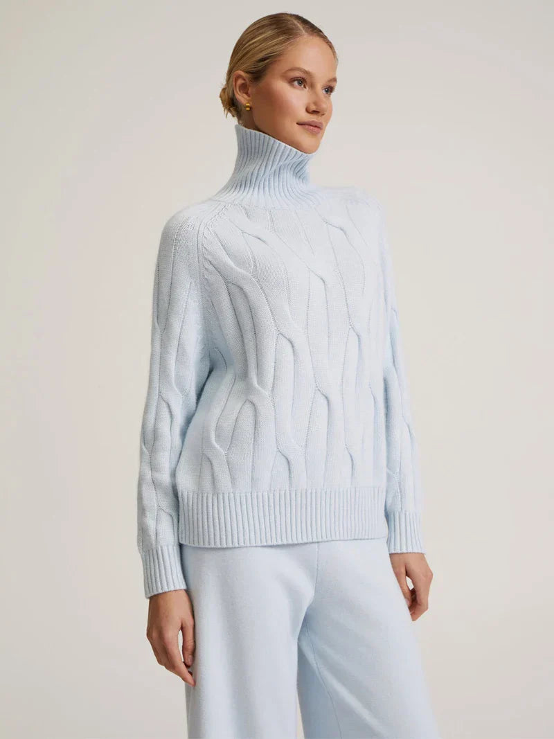 Textured Turtleneck Sweater and Pants Set