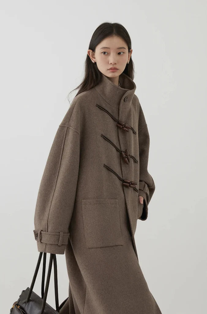 Long Woolen Taupe Coat