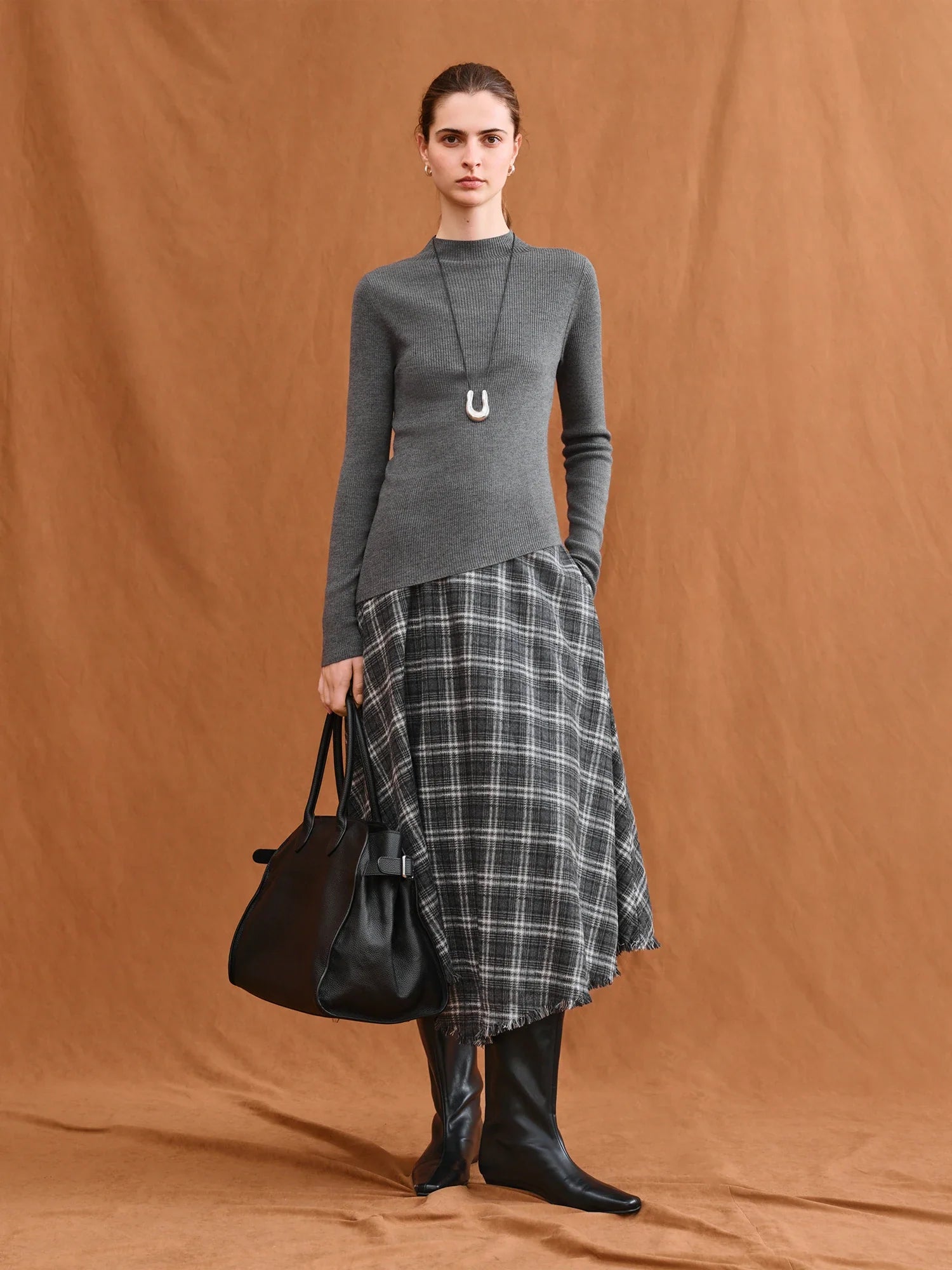 Asymmetric Knit Wool Sweater