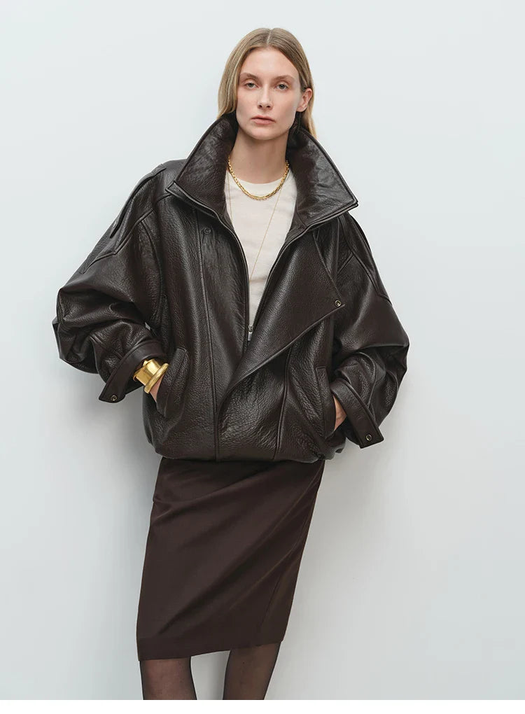 Soft Oversized Leather Jacket