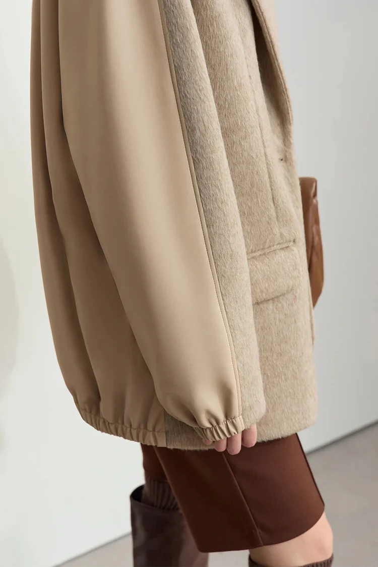 Short Camel Woolen Coat
