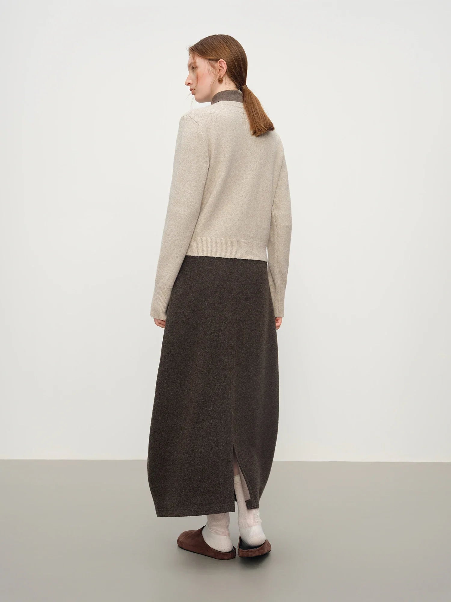 Blend Knit Cardigan With Wool Buttons