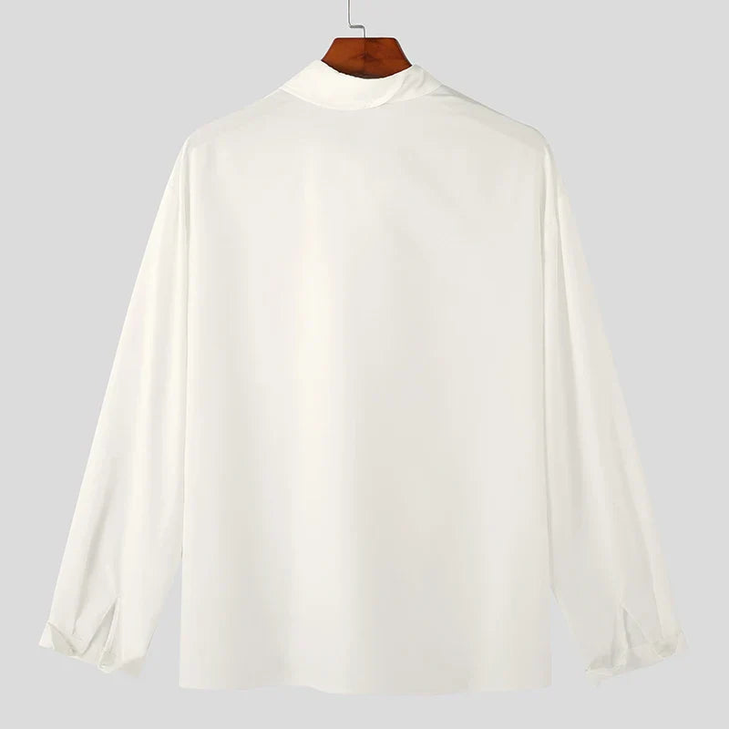 Stand Collar Loose Long Sleeve Shirt