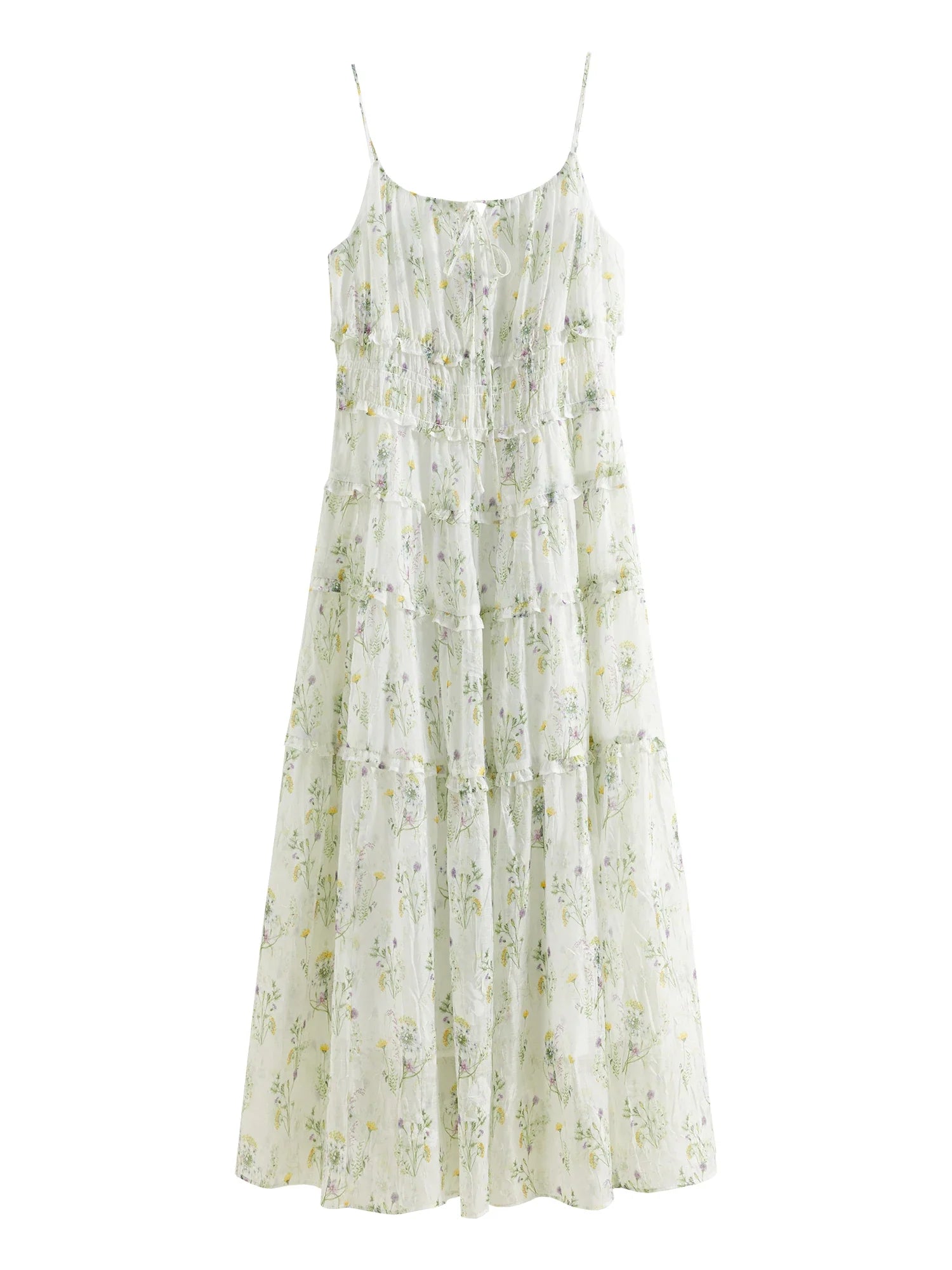 Summer Floral Chiffon Maxi Dress