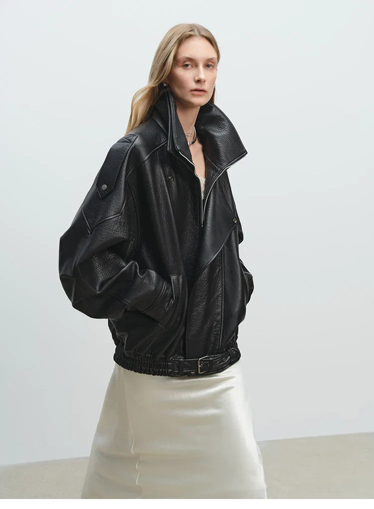 Soft Oversized Leather Jacket
