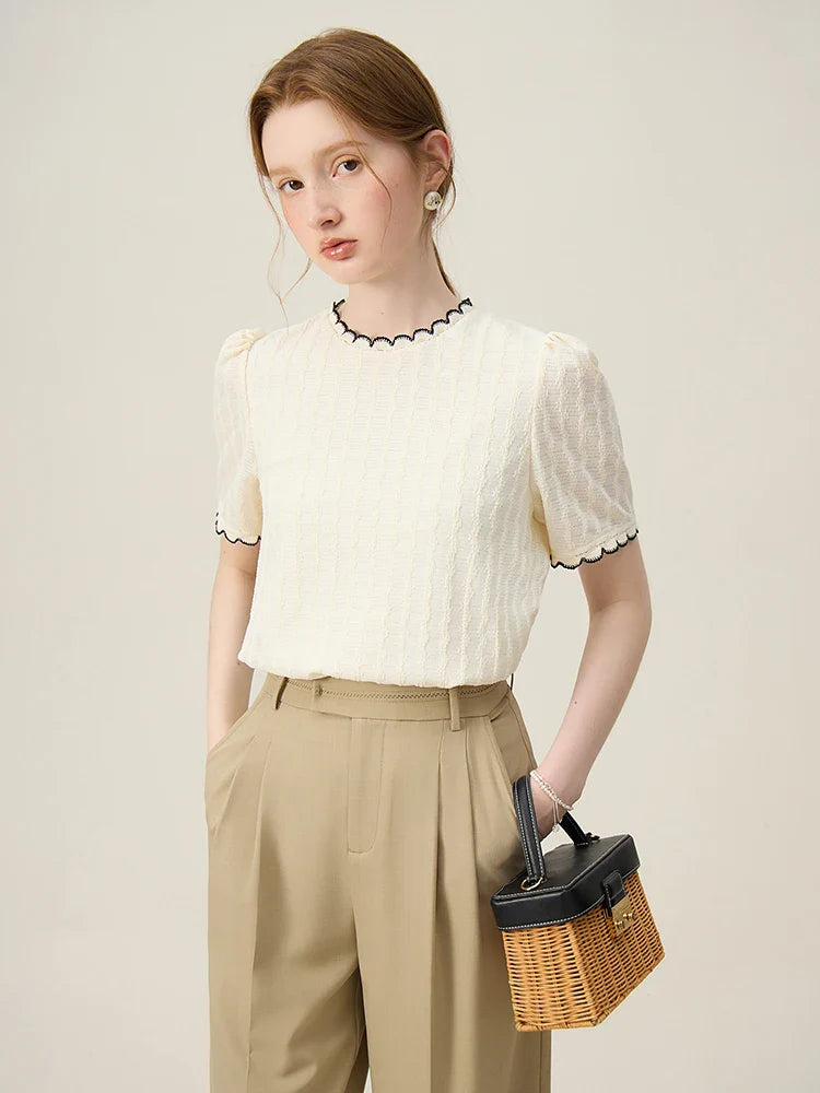 Thin Knitted Sleeveless White Top