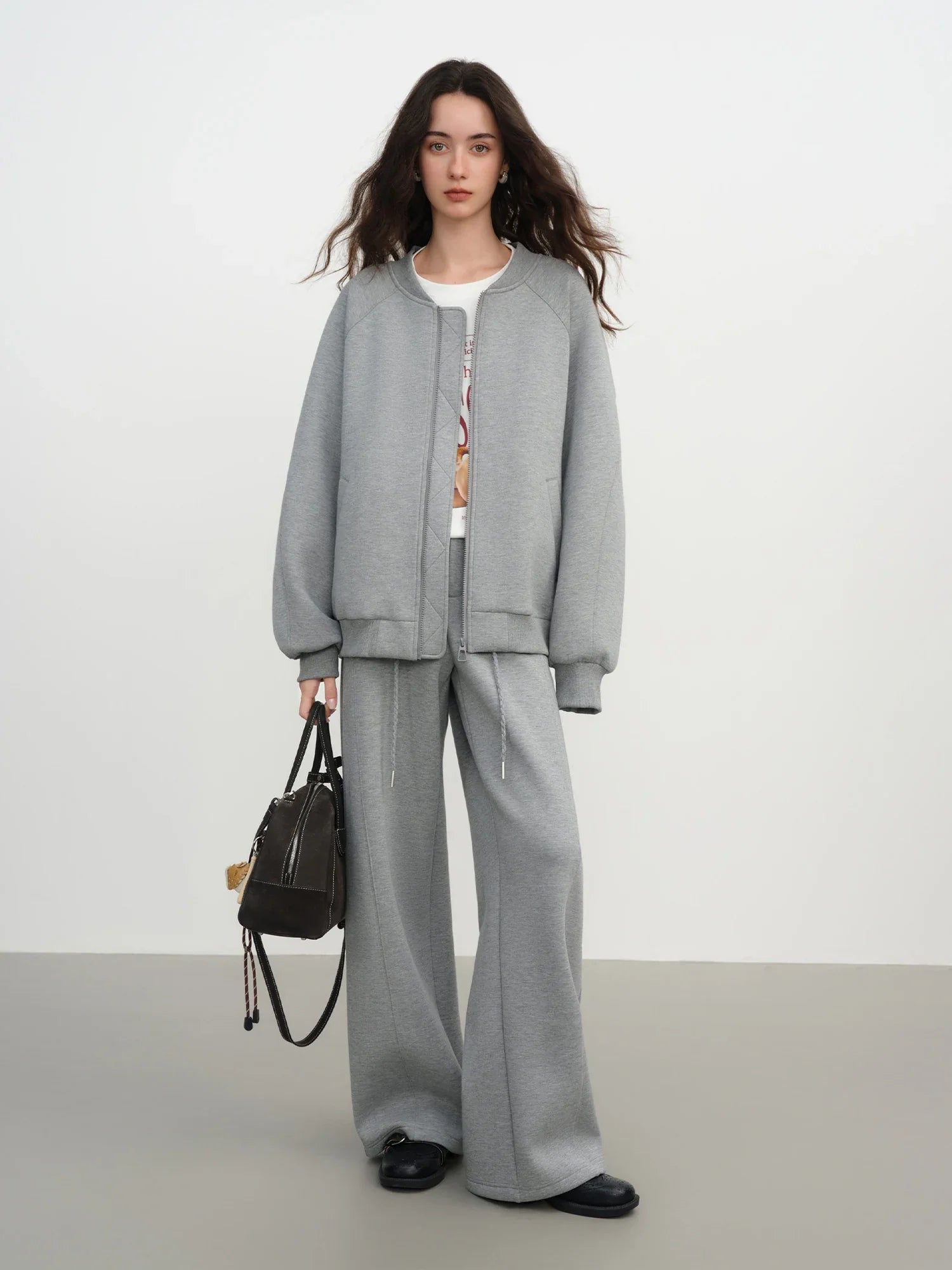Lightweight Loose Gray Sport Suit