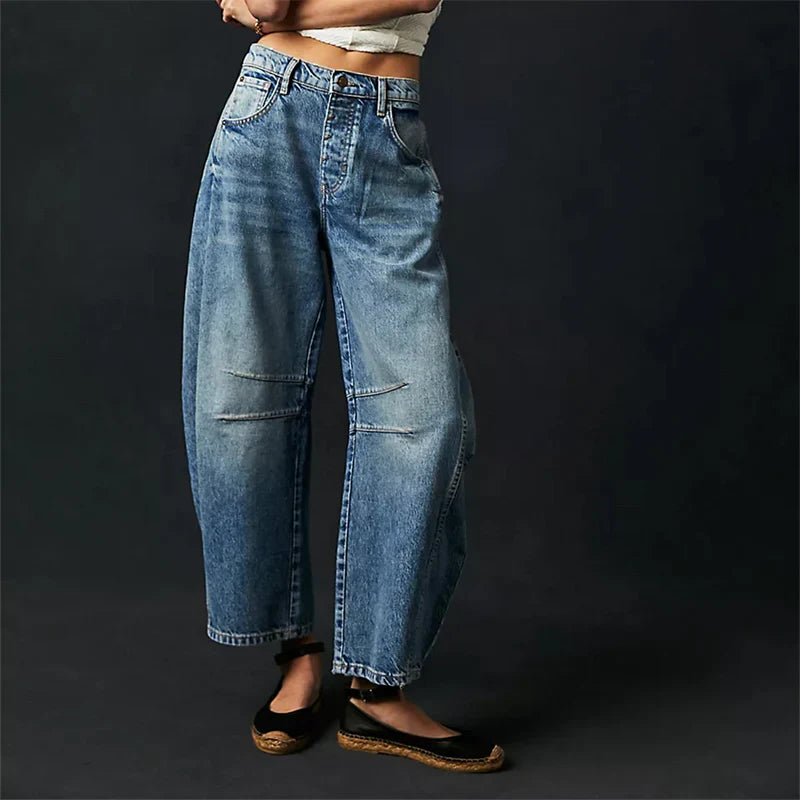 Mid-Rise Barrel Jeans