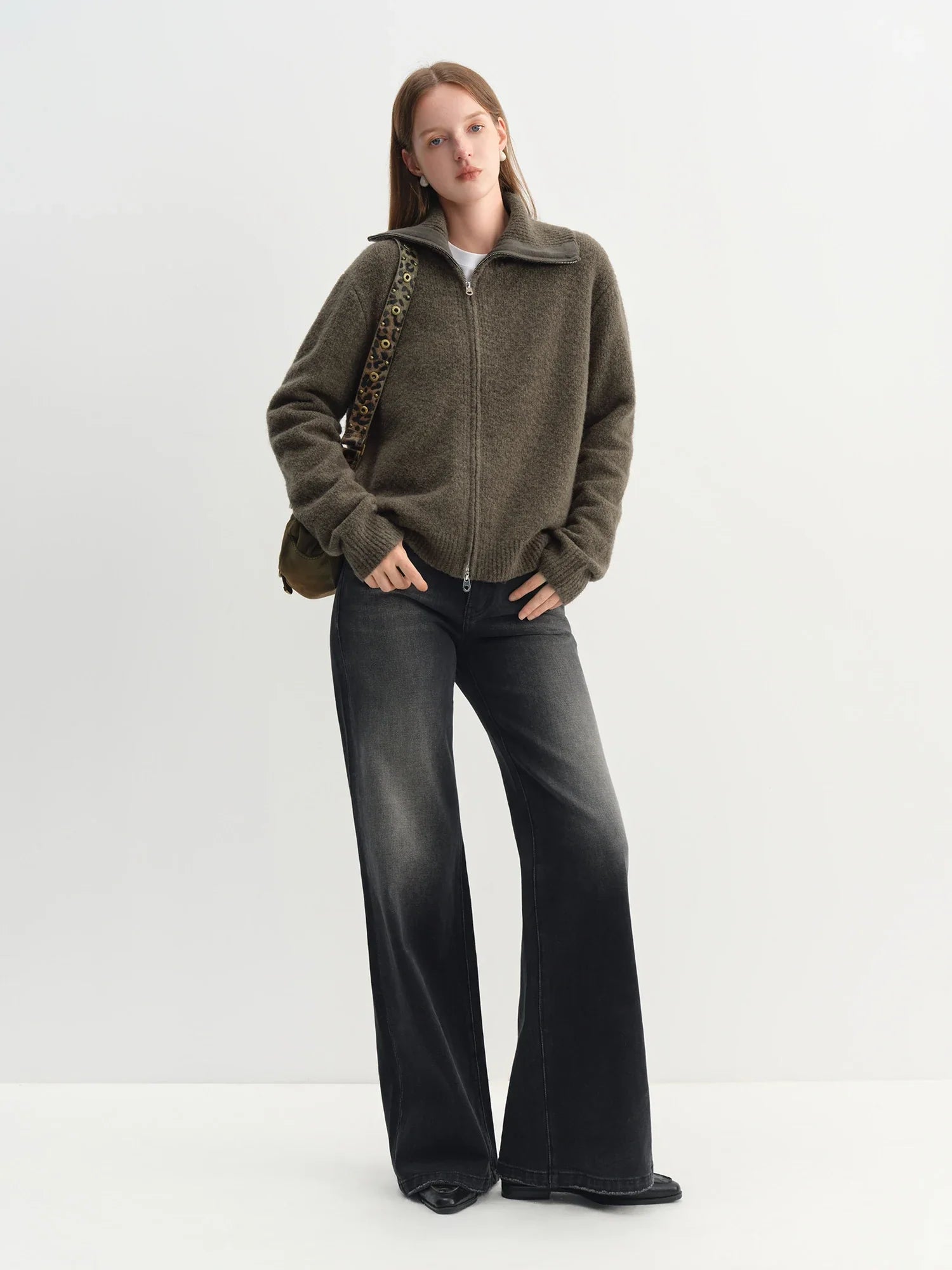 Retro Wide-leg Black Jeans