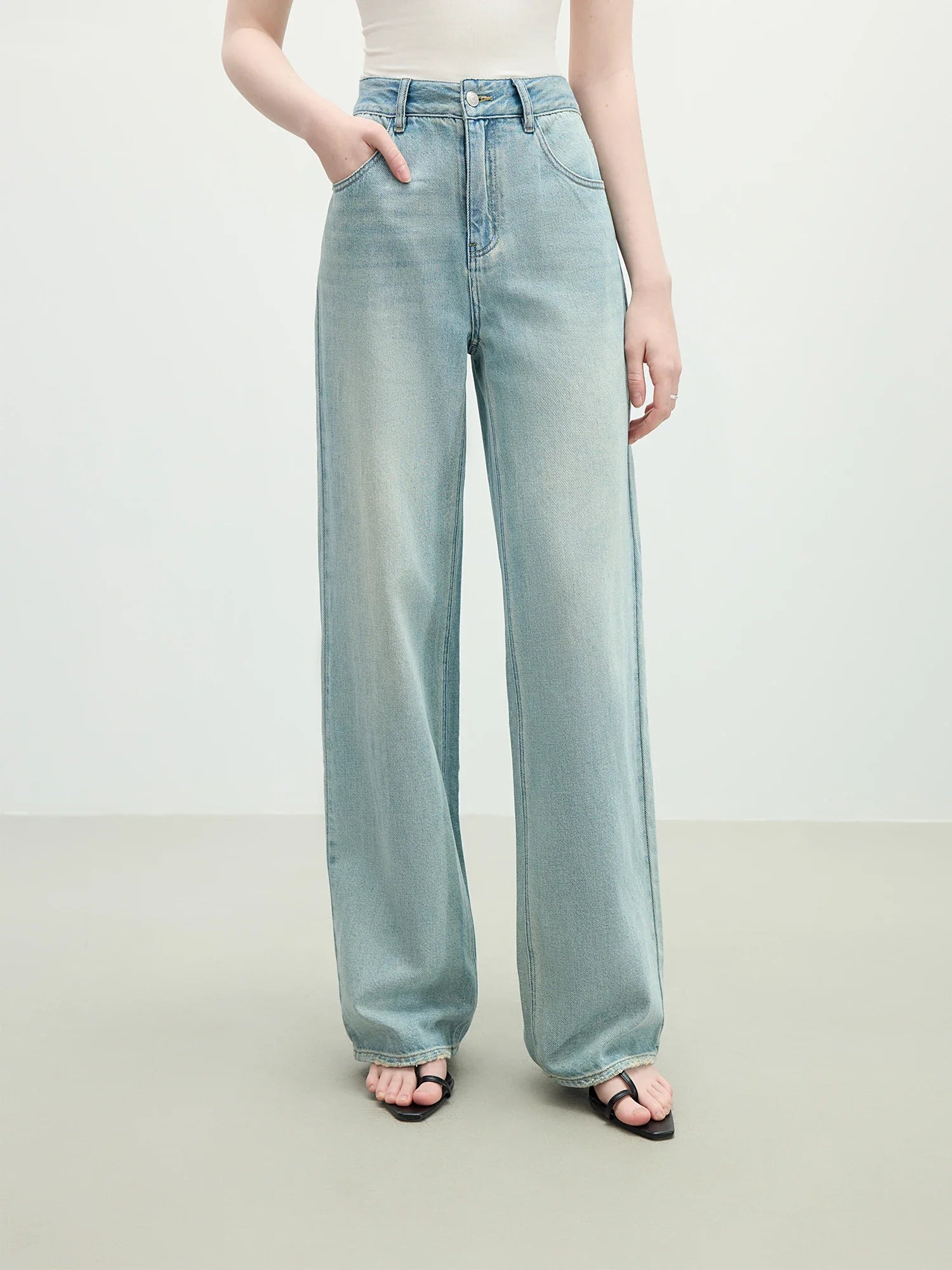 High Waist Straight Jeans