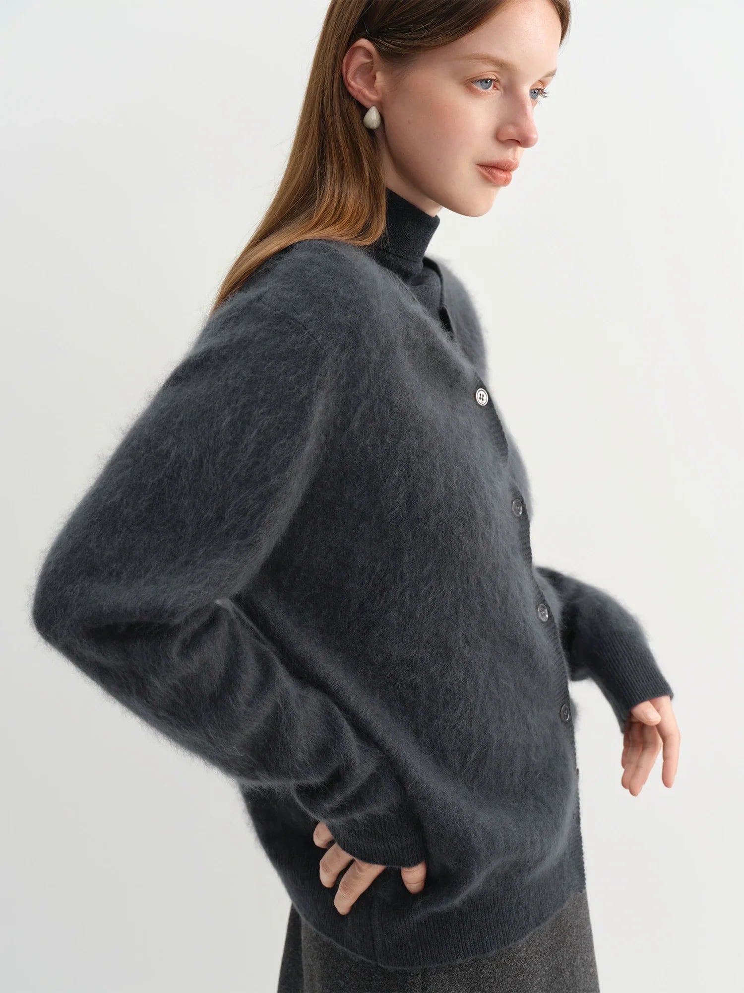 Wool Blend Knitted Cardigan