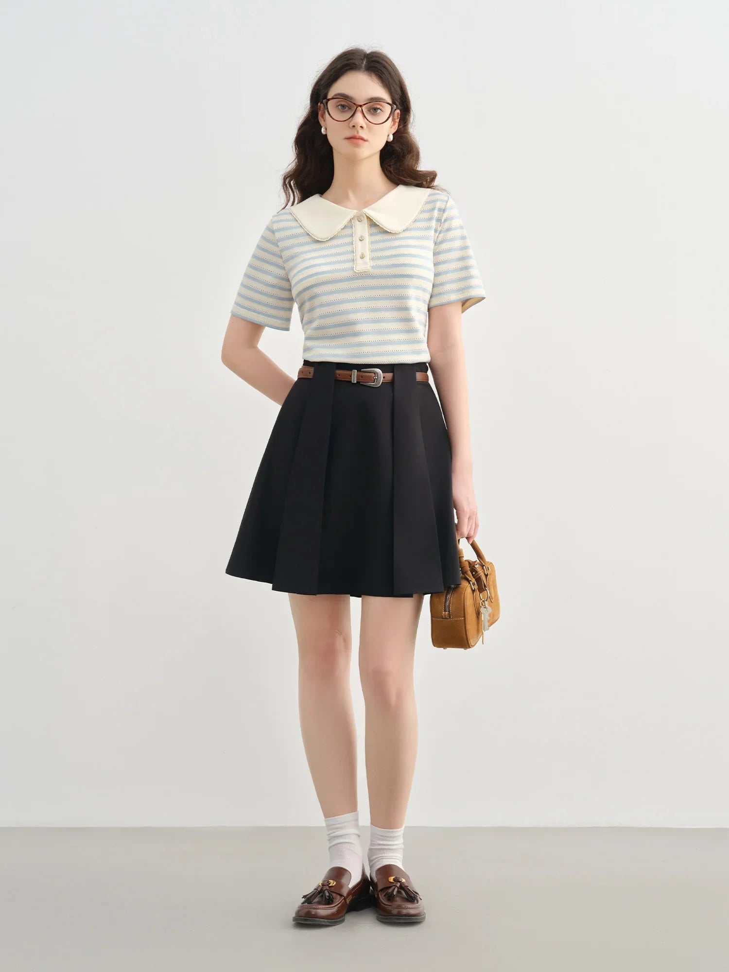 Striped Short-sleeved Polo T-shirt