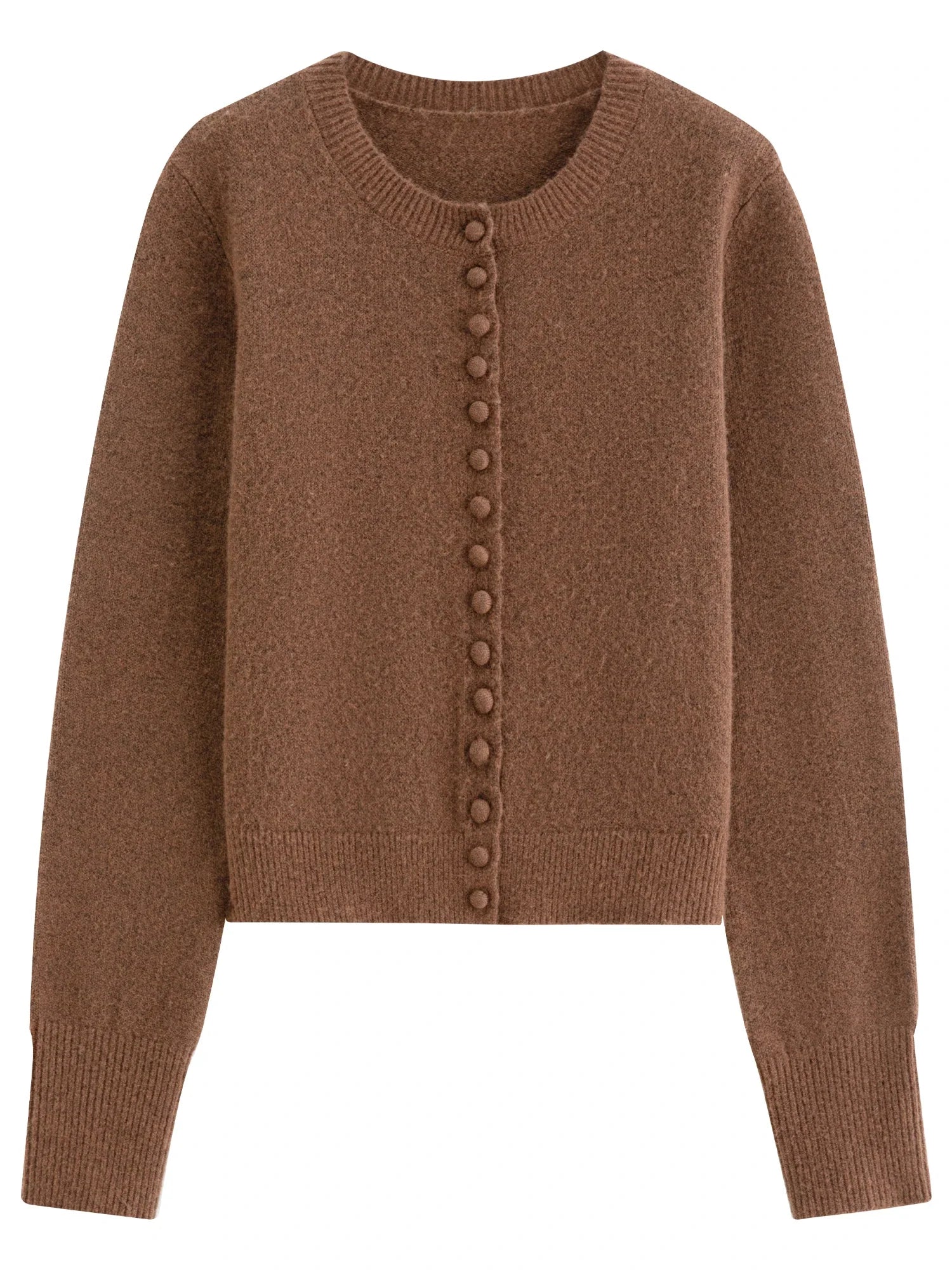 Blend Knit Cardigan With Wool Buttons