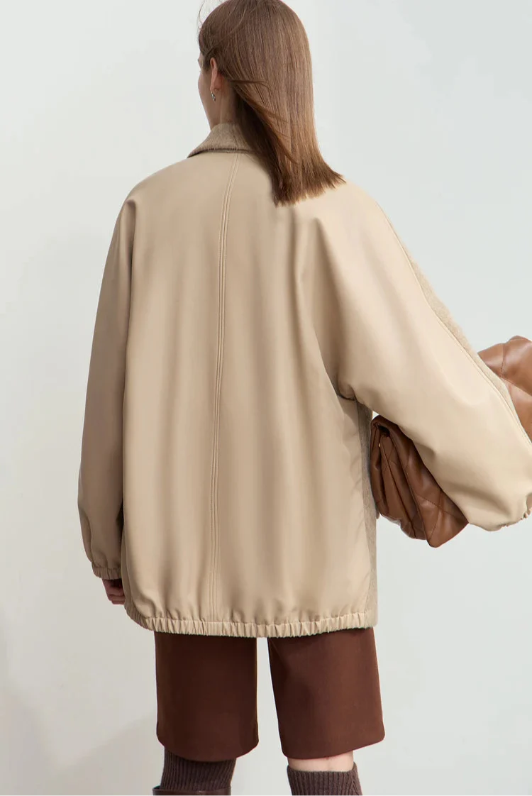 Short Camel Woolen Coat