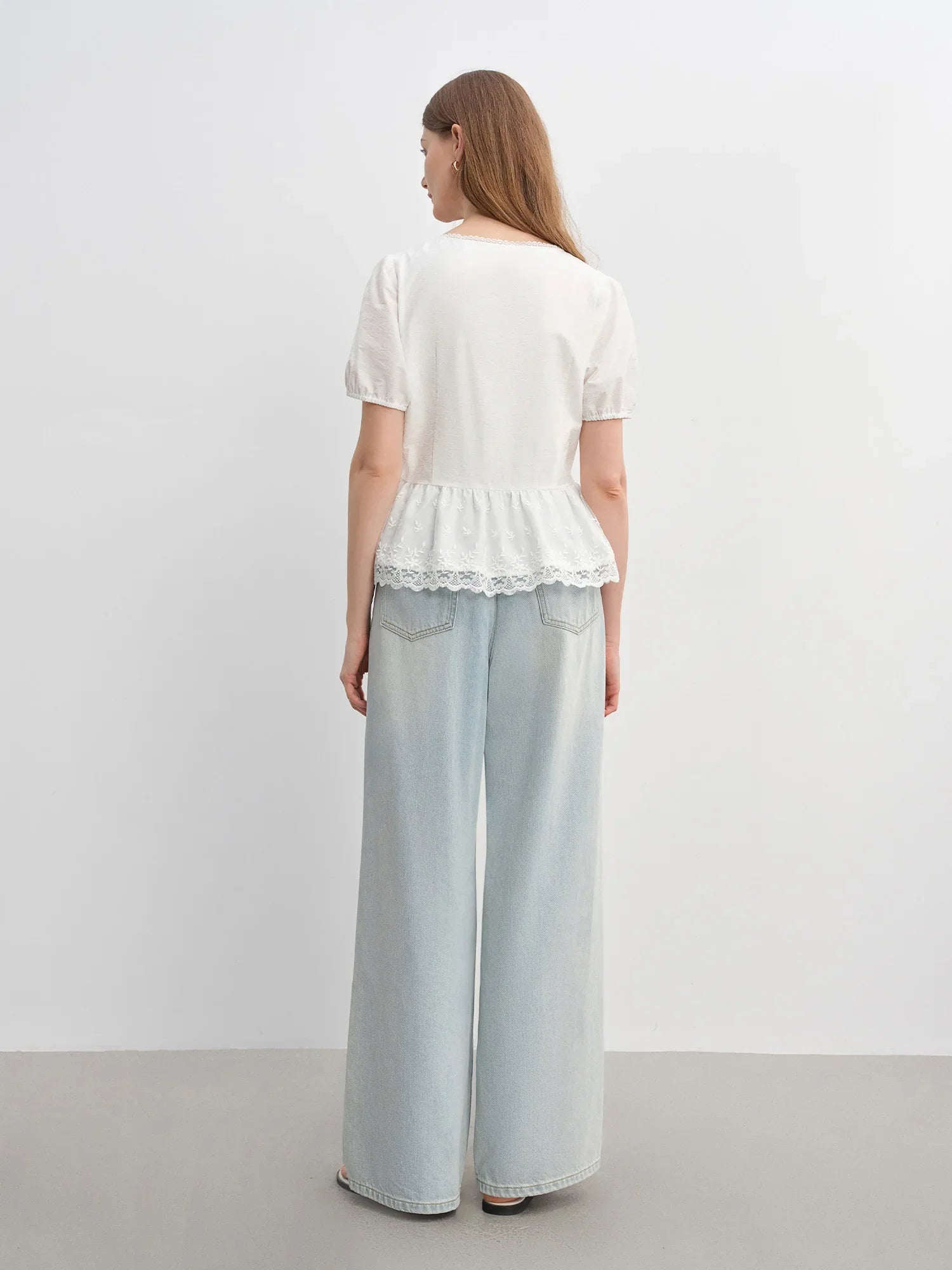 Textured White Blouse