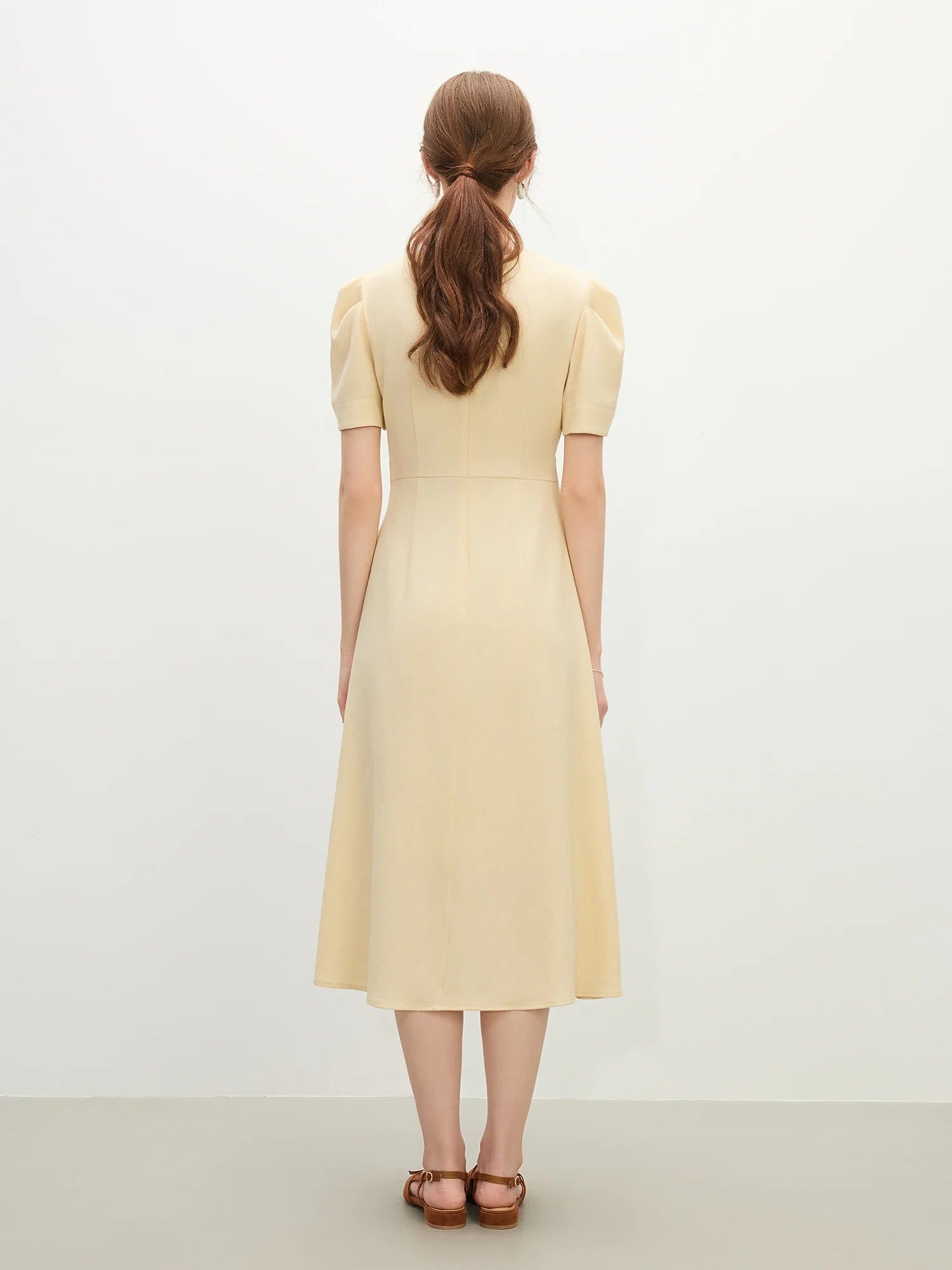 Chic Design Beige Midi Dress