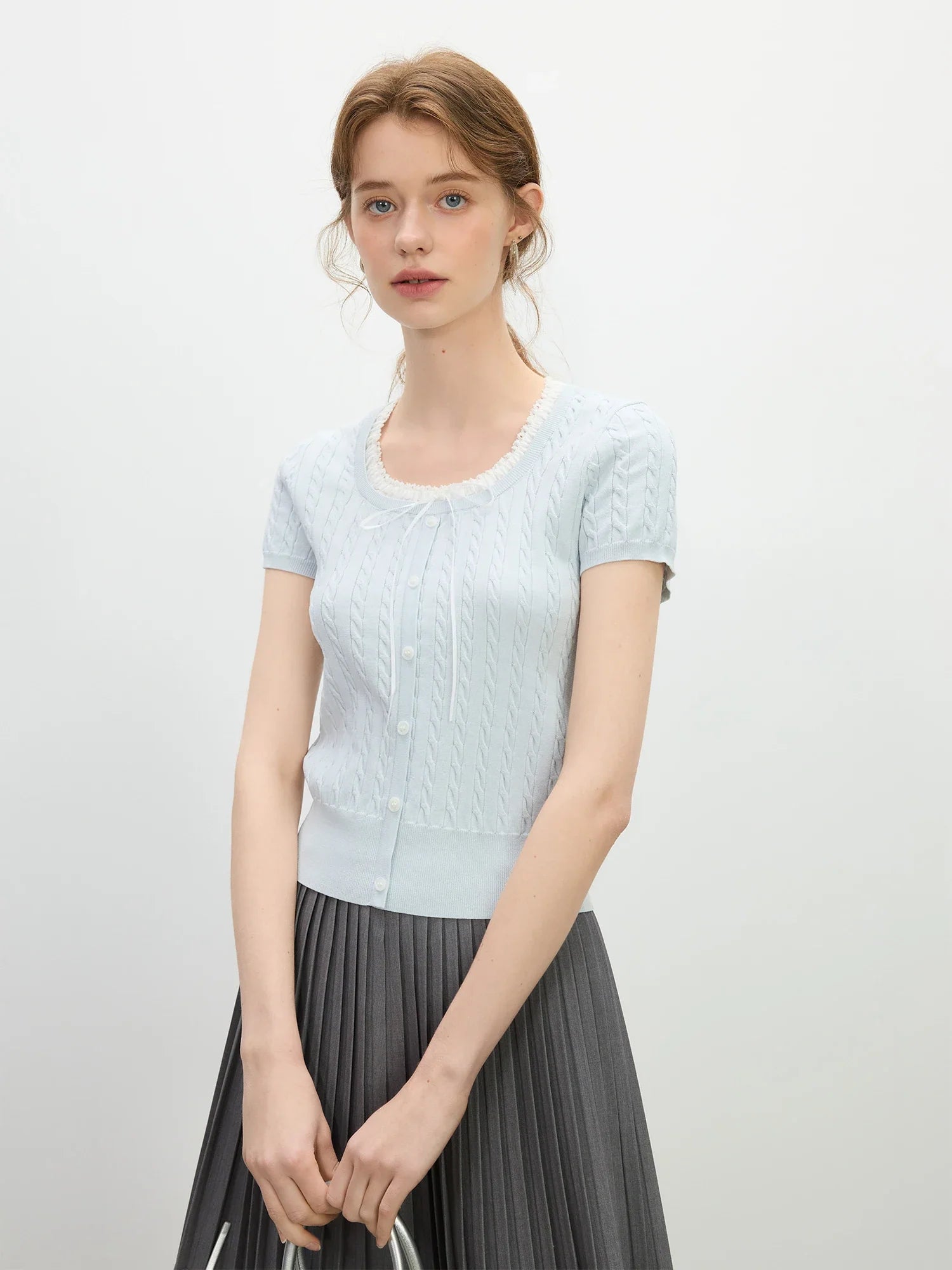 Cable Knit Slmi Fit Top