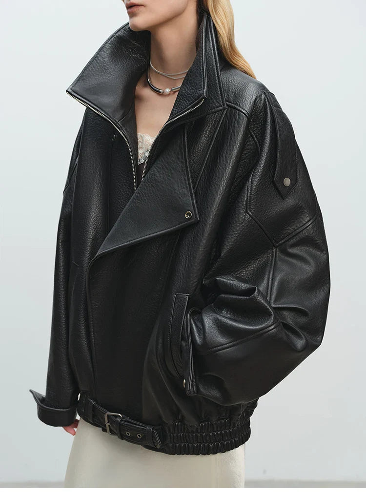 Soft Oversized Leather Jacket