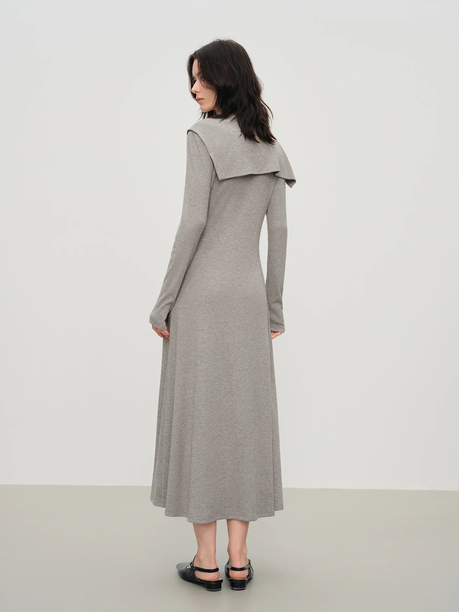 Slimming A-line Gray Dress