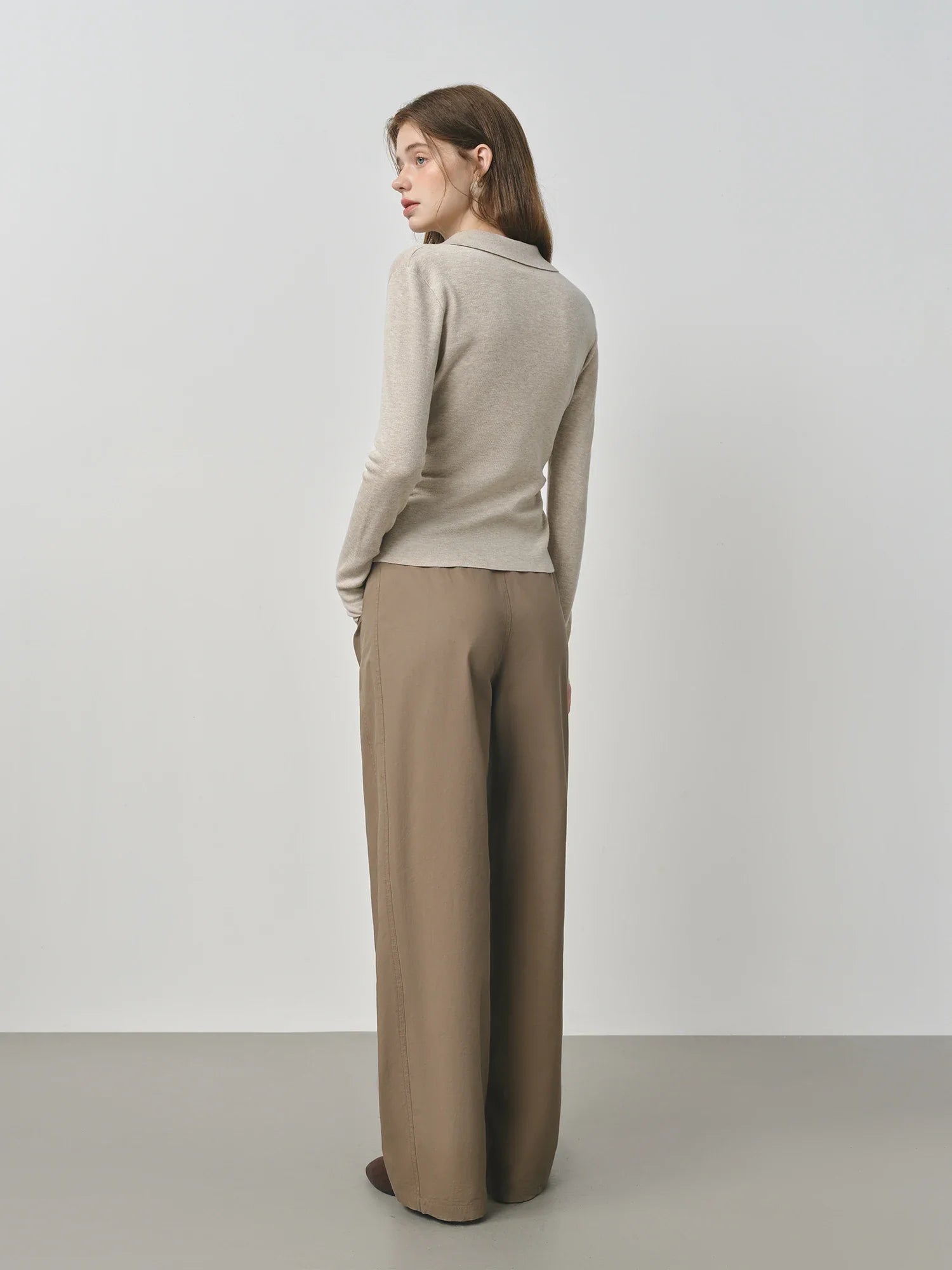 Casual Minimalist Long Sleeve Top