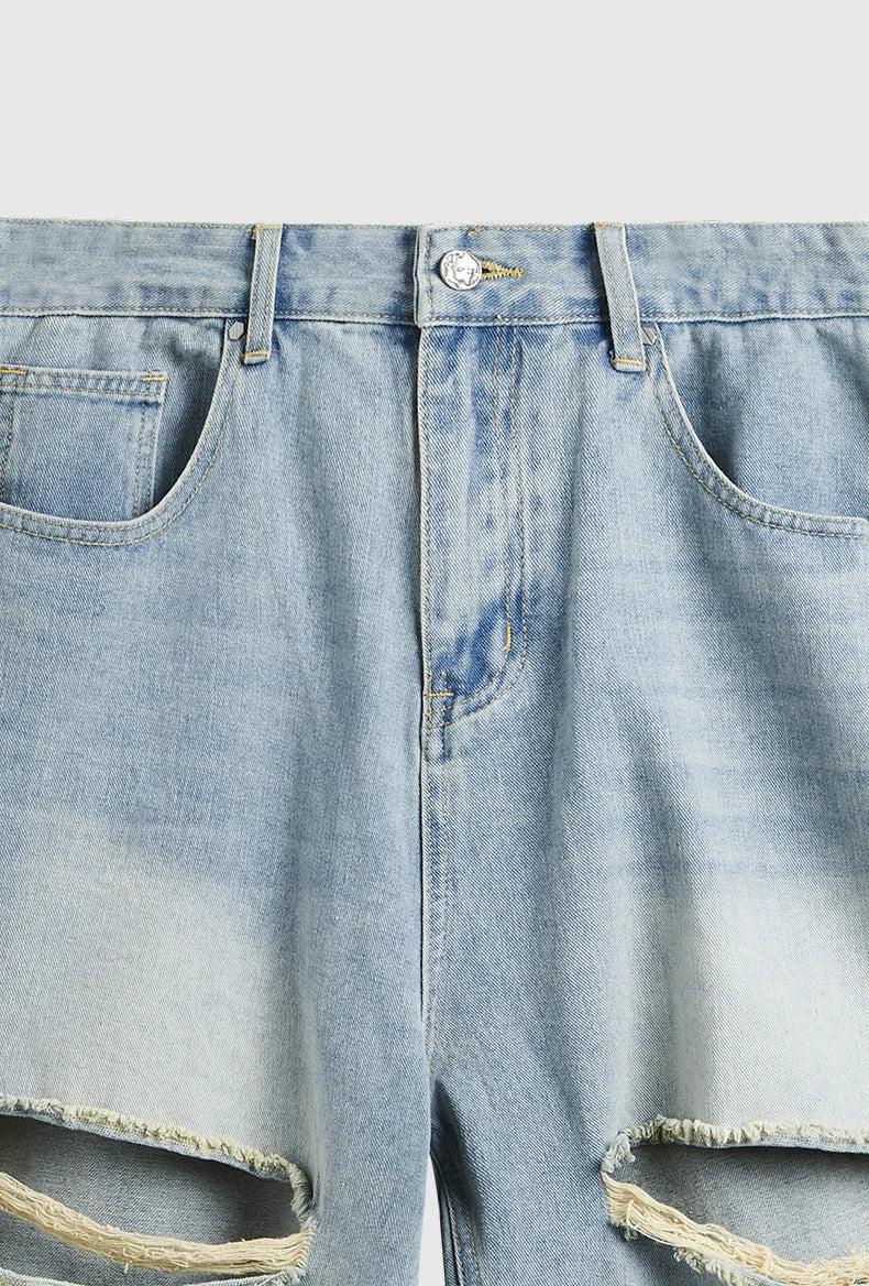 Ripped Holes Denim Shorts