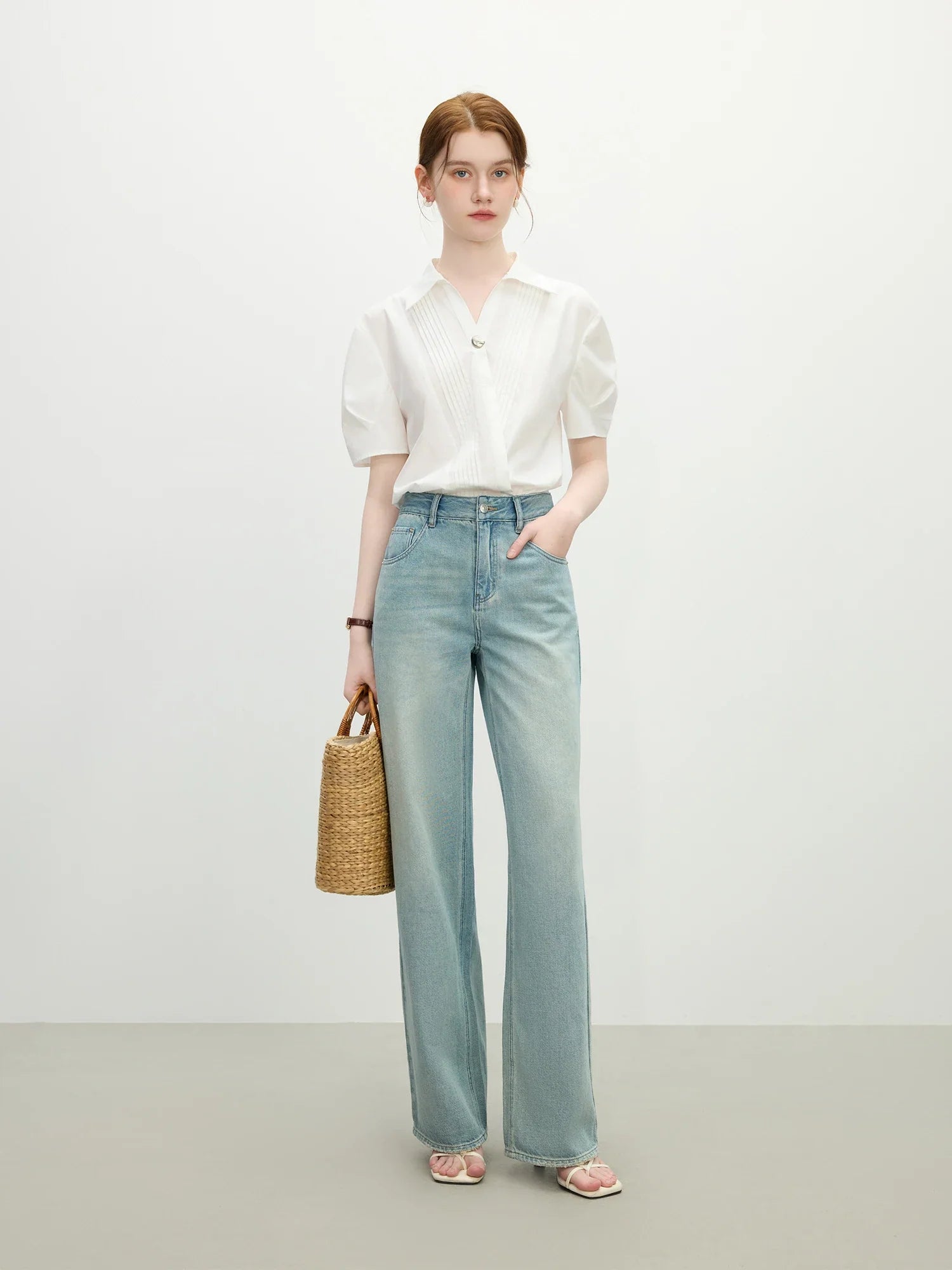 High Waist Straight Jeans