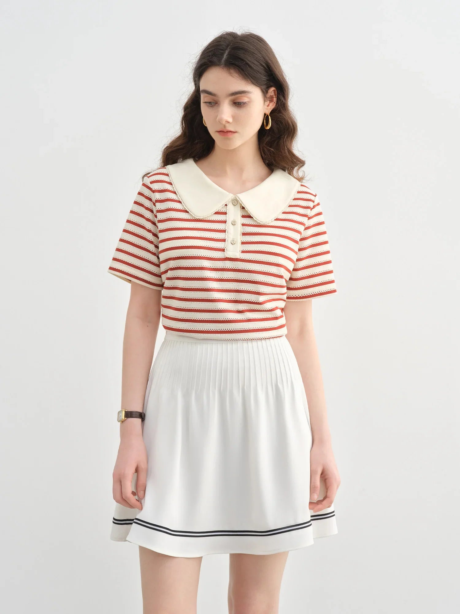 Striped Short-sleeved Polo T-shirt