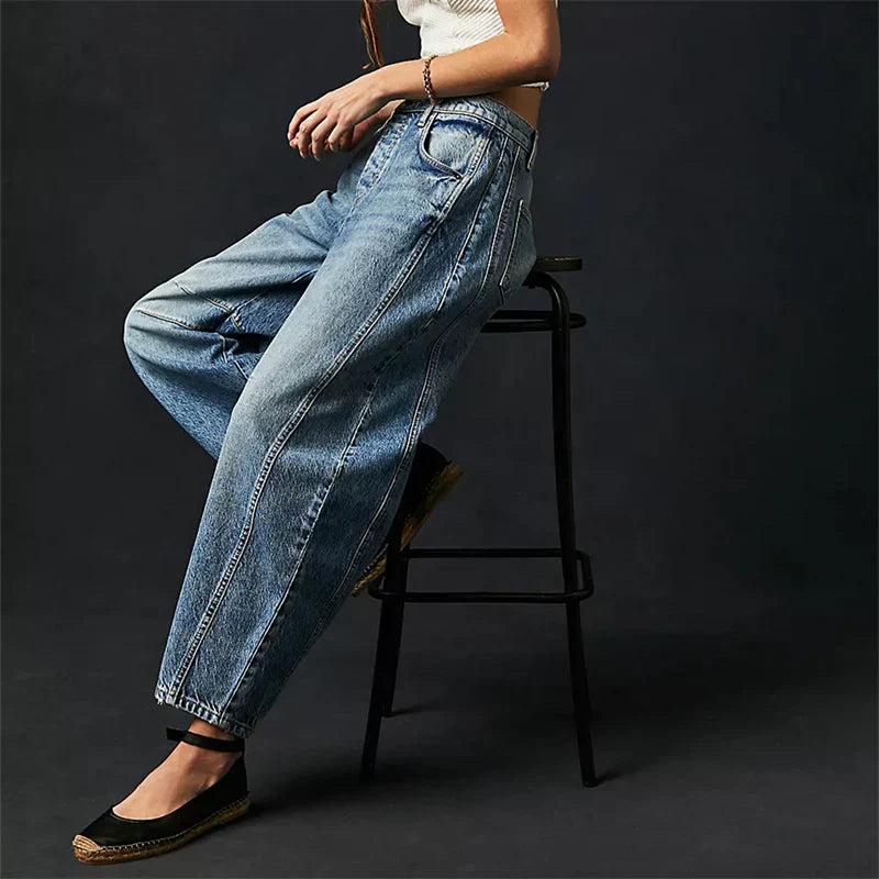 Mid-Rise Barrel Jeans
