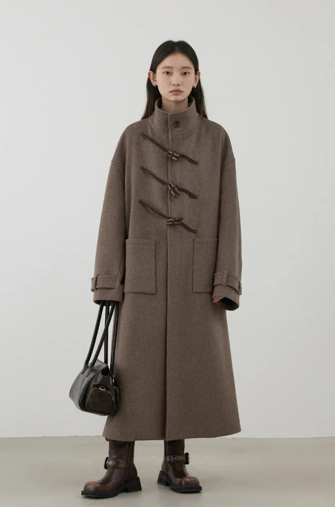 Long Woolen Taupe Coat