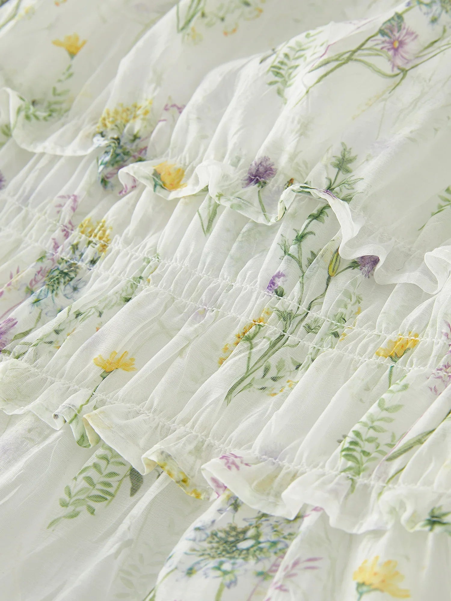 Summer Floral Chiffon Maxi Dress