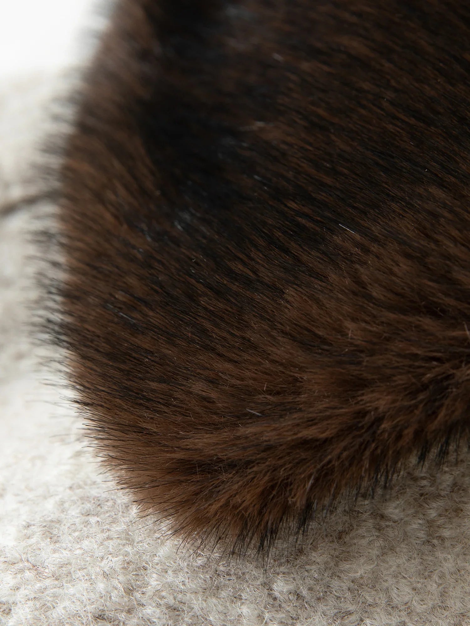 Wool-Blend Jacket With Fur Collar